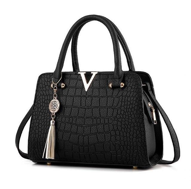 Bolsa de Couro Crocodile - Frete Gratis